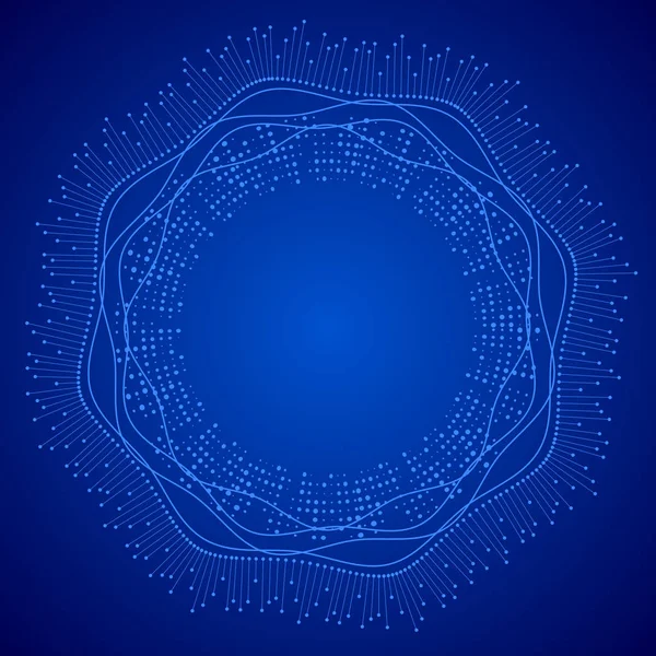 Sfondo astratto del vettore. Forma astratta vortice con linee e punti collegati. Composto da grafica poco astratto sfondo vettoriale illustrazione — Vettoriale Stock