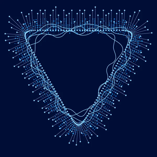 Sfondo astratto del vettore. Forma astratta vortice con linee e punti collegati. Composto da grafica poco astratto sfondo vettoriale illustrazione — Vettoriale Stock