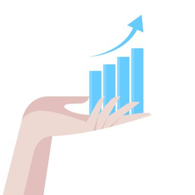 Kadın elinde infografik. Düz vektör çizimi