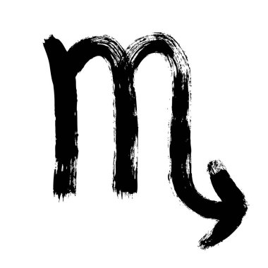 Akrep burcu. El boyaması tasarım vektör illüstrasyon. Akrep burç işareti, sembol, tasarım için simge. Elle çizilmiş vektör illüstrasyonu