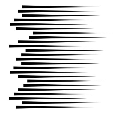 Çizgi romanlar için yatay hız çizgileri. Manga, anime grafik doku. Siyah ve beyaz vektör monokrom arka plan. Siyah çizgiler