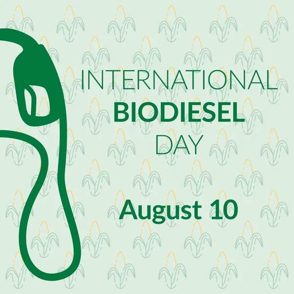Día internacional del biodiésel. Bomba de combustible. Transporte respetuoso con el medio ambiente — Archivo Imágenes Vectoriales