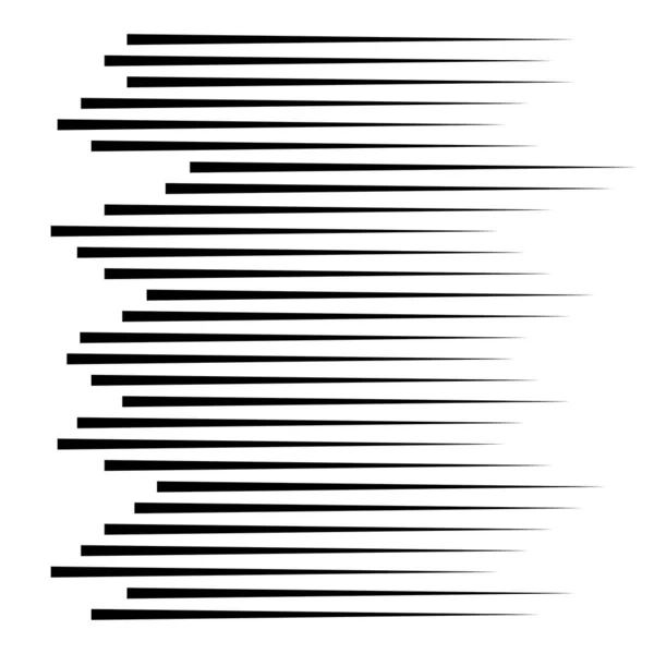 Lignes horizontales de vitesse pour les bandes dessinées. Manga, texture graphique animée. Fond monochrome vecteur noir et blanc. Lignes noires — Image vectorielle