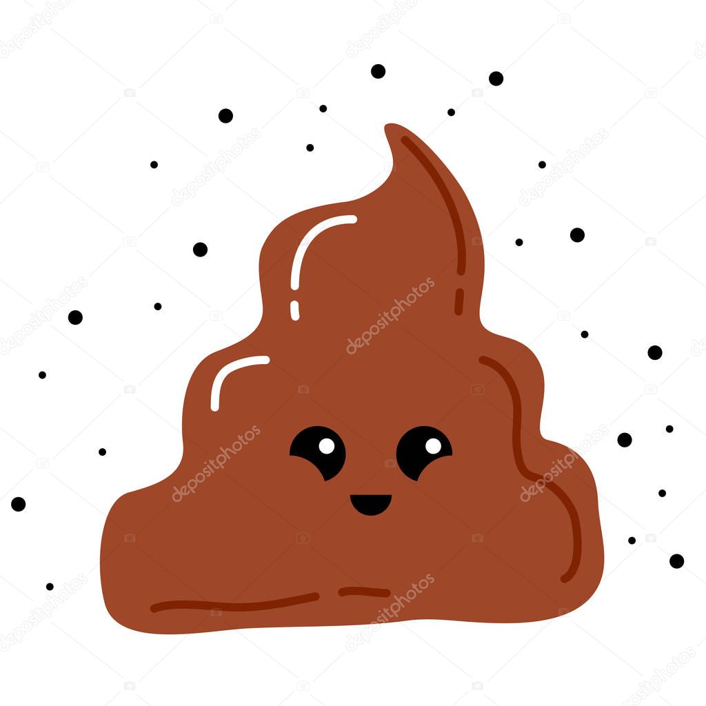 Feliz diseño de caca. Pin, parche, sello, icono, pegatina. Emoji ...