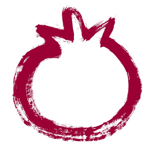 Ρόδι. Σύμβολο του Ρος Χασάνια. Φρούτα. Φρέσκια κόκκινη εικόνα από ρόδι — Διανυσματικό Αρχείο