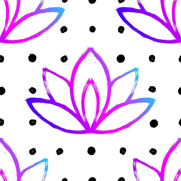 Sömlös blommönster bakgrund med tropiska lotusblomma vektor bakgrund. Perfekt för tapeter, mönster fyllningar, webbsides bakgrunder, yttexturer, textil — Stock vektor