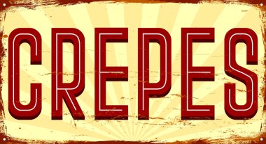 Krep. Vintage metal tabela. Grunge tarzı