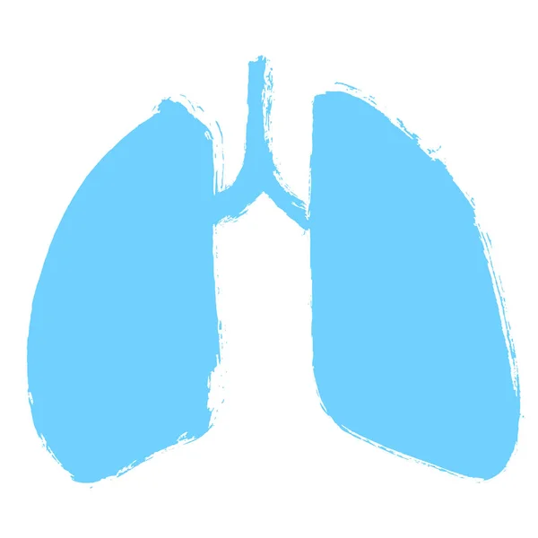 Símbolo de pulmones. Diseño grunge dibujado a mano. Respirando. Ejercicios de zancada — Vector de stock