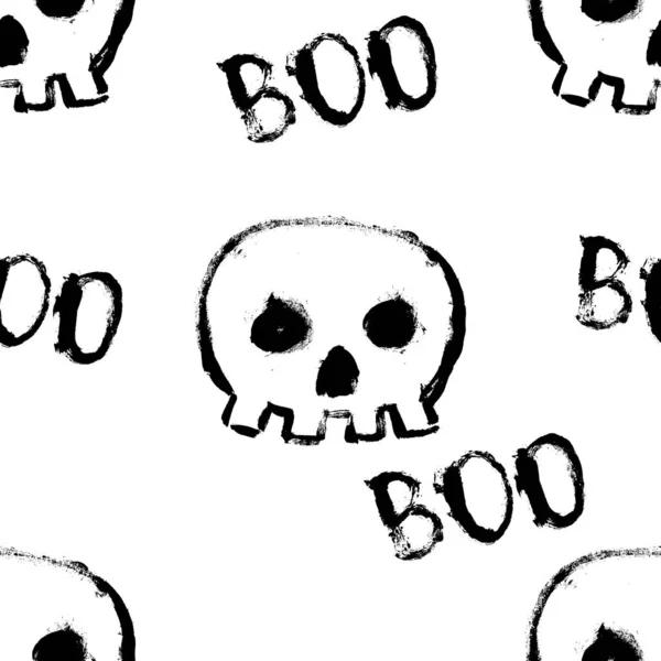 Seamless pattern with skulls vector background. Perfect for wallpapers, pattern fills, web page backgrounds, surface textures, textile — Stock Vector