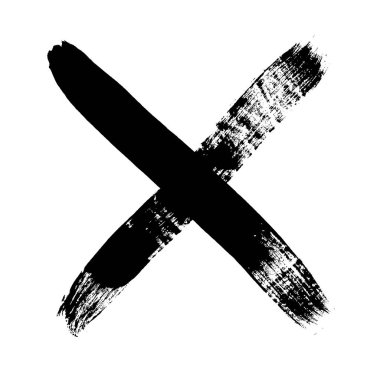 İki çapraz vektör fırça darbesi. Reddedilmiş işareti grunge tarzında. X işaretleri