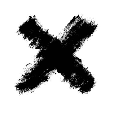 Two crossed vector brush strokes. Rejected sign in grunge style. X marks clipart