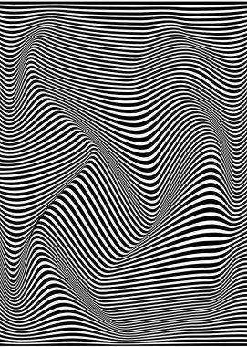 Siyah ve beyaz arka plan. Optik yanılsama. Tasarımınız için soyut geometrik vektör çizim