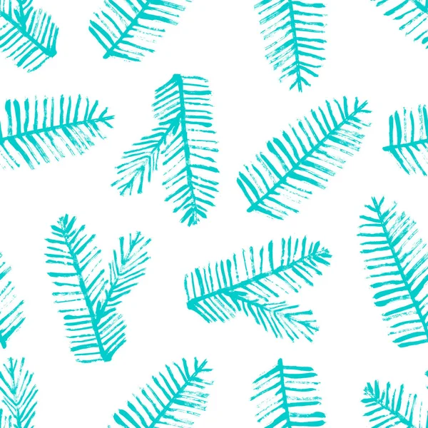 Nahtloses Muster mit weihnachtlichen Tannenzweigen. Vektorhintergrund. perfekt für Tapeten, Musterfüllungen, Webseiten-Hintergründe, Oberflächentexturen, Textilien — Stockvektor