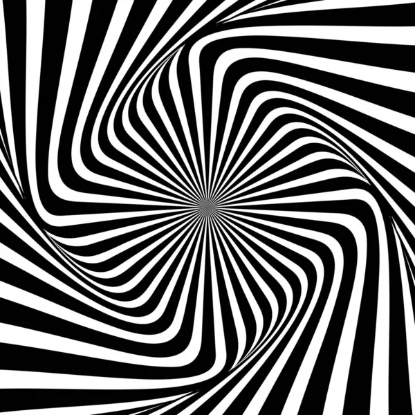 Fondo espiral hipnótico blanco y negro. Radial Spiral Rays Background. Plantilla de fondo retro Sunburst. Ilustración vectorial — Vector de stock