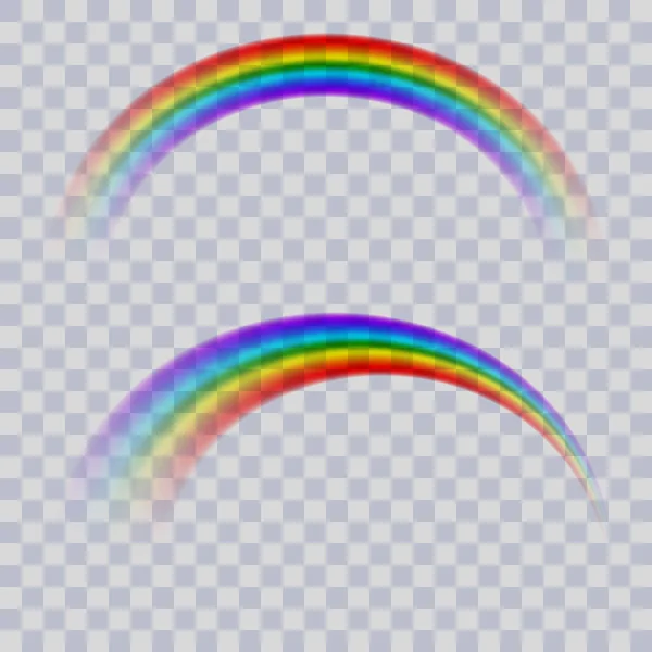 Regenbogensymbol Realistisch Perfektes Symbol Isoliert Auf Transparentem Hintergrund — Stockvektor