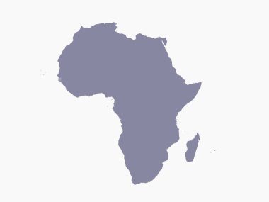 Afrika kıta haritası. Afrika. Vektör çizimi. Afrika haritası simgesi. Afrika kıtası, coğrafi harita