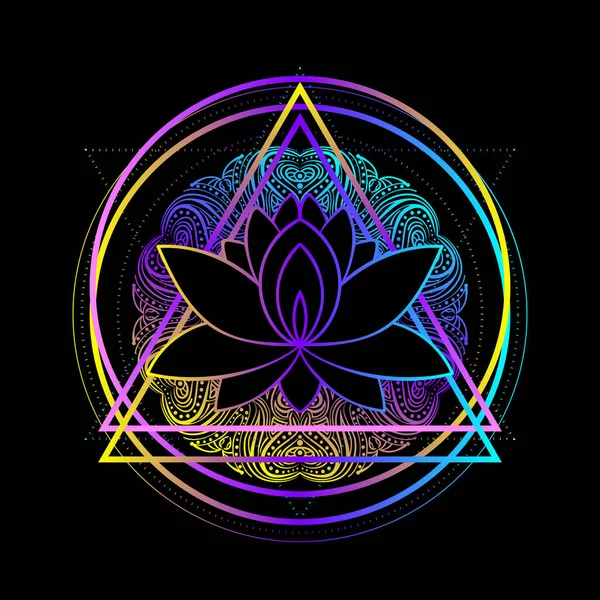 Lotus Geometria Sagrada Símbolo Ayurveda Harmonia Equilíbrio Universo Design Carne — Vetor de Stock