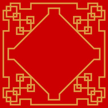 Yazı ve resim için Çin yapımı zarif çerçeveler. Çin yeni yıl afişi. Vektör Dekoratif Çizgiler. Çin desenli çerçeve, vektör sınır sanatı Çin tarzı. Çin Geleneksel Arkaplanı
