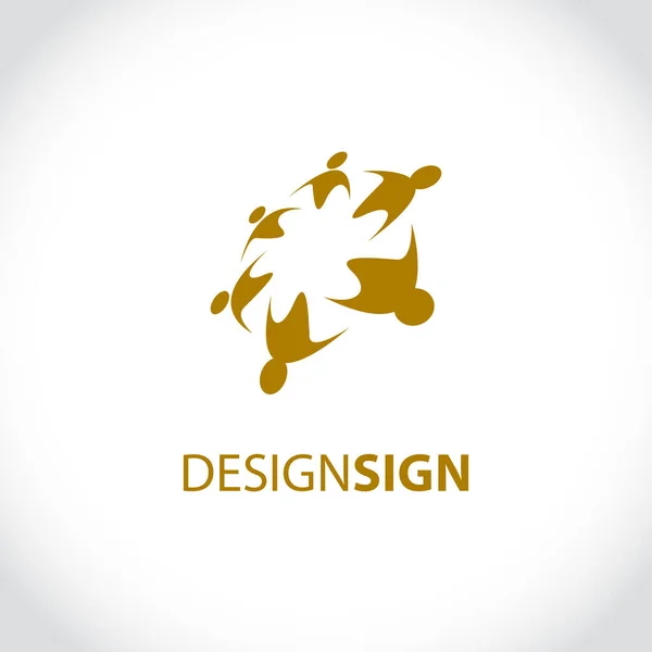 Logo Ikona Společenského Vztahu Vektorové Ilustrace Abstraktní Týmová Práce Znamení — Stockový vektor