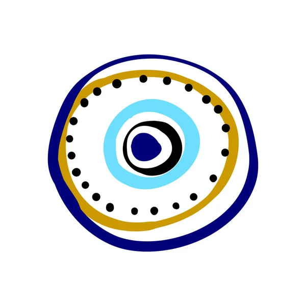 トルコの悪眼を描いた工芸品 曼荼羅ギリシャ悪眼 トルコ ギリシャ キプロスの保護のシンボル 青いトルコのファティマの目 邪悪な目からのアミュレット ナザール 魔法のアイテム属性 — ストックベクタ