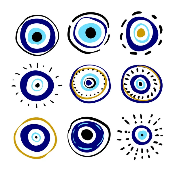 Griego Mal Ojo Vector Símbolo Protección Icono Del Amuleto Ilustración — Vector de stock