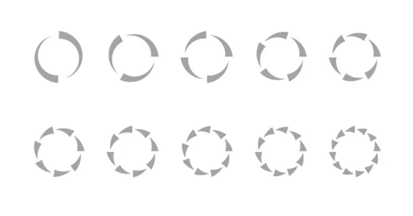 Circle Chart Section Segments Set Vector Diagram Segments Pie Template — Stock Vector