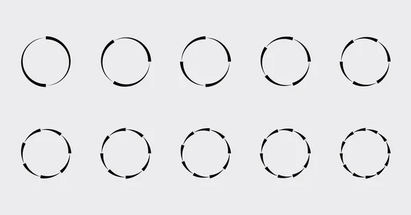 Cirkeldiagram Avsnitt Segment Ställa Vektor Diagram Segment Cirkel Mall Cirkelsegmenten — Stock vektor