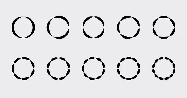 圆形图表节段设置向量图节段饼模板 圆环段设置 不同数量的部门把圆圈分成相等的部分 2点到10点小菜一碟图表收集 — 图库矢量图片