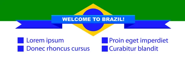 Brazil Concept Color Banner Vector Illustration Brazil Design Brazil Background — Stock Vector