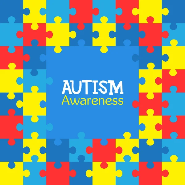 Světový Den Autismu Barevné Hádanky Vektorové Pozadí Symbol Autismu Lékařská — Stockový vektor