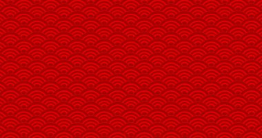 Çin yeni yılı. Vektör kırmızı soyut tasarım. Dalgalı geleneksel Japon arka planı