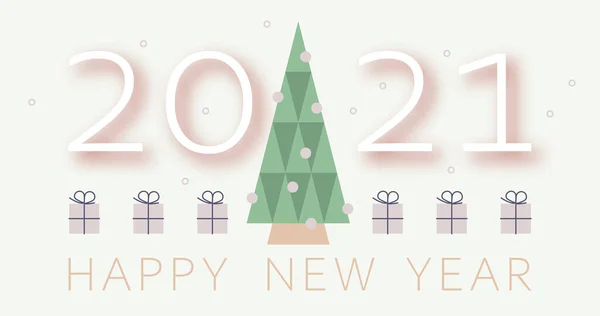 Happy New Year. 2021 holiday design. 2021 new year background with Christmas tree