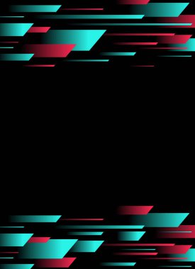 Soyut arıza TikTok arka planı. Vektör çizimi. Soyut arkaplan. Işık. Fütürist mavi eğimli vektör siyah arkaplan kontrast renk sınır dijital dinamik zarif. TikTok, tik tok