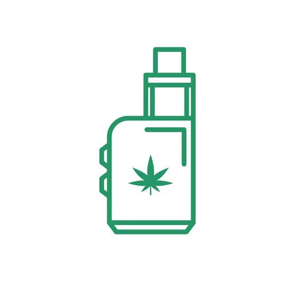 Segno Marijuana Fumante Simbolo Illustrazione Vettoriale Liquido Marijuana Vaporizzare Vaporizzatore — Vettoriale Stock