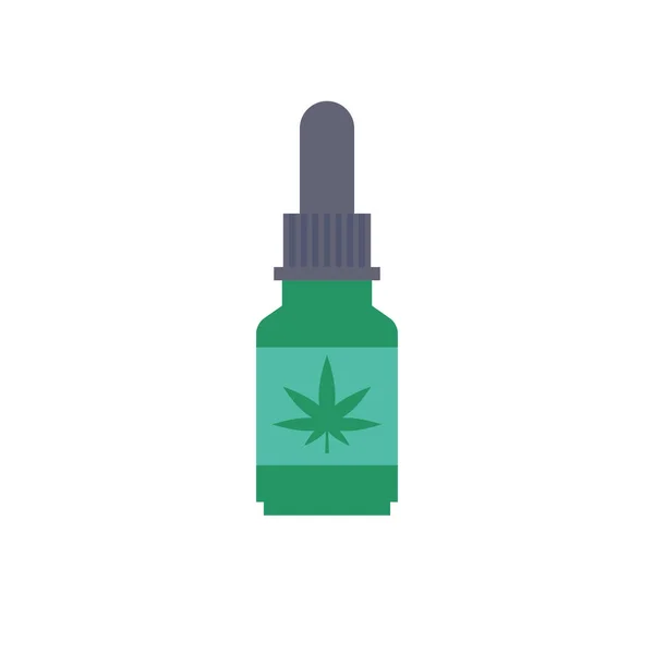 Olio Cbd Prodotto Canapa Olio Cbd Estratto Cannabis Marijuana Medica — Vettoriale Stock