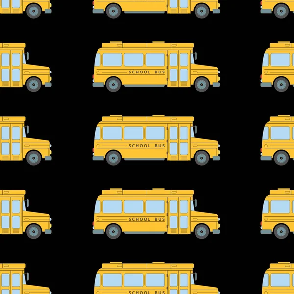 Autobús Escolar Amarillo Patrón Sin Costuras Ilustración Vectorial — Vector de stock