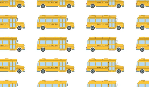 Sarı Okul Otobüsü Kusursuz Desen Vektör Illüstrasyonu — Stok Vektör