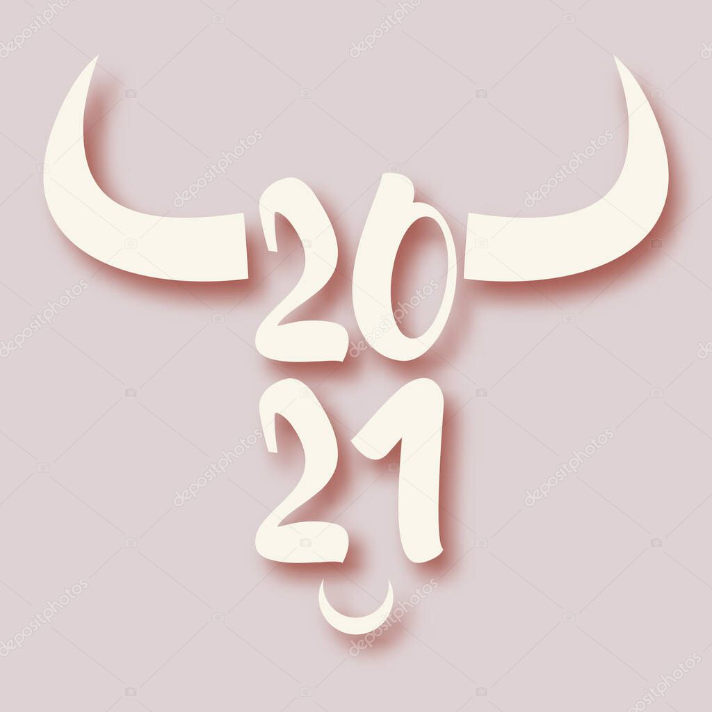 2021 New year. Ox horoscope sign
