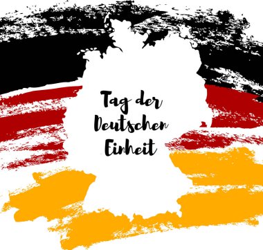 Almanya 'nın Birleşme Günü tebrik kartı. Alman Birleşme Günü - Etiket der Deutschen Einheit. 3 Ekim - Kutlama. Ulusal Almanya bayram tebrik kartı, afiş, poster şablonu. Vatansever ulus rengi