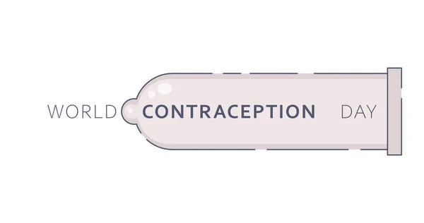 Ziua Mondială Contracepției Septembrie Simbolul Prezervativ Masculin Contraceptive Masculine Vector — Vector de stoc