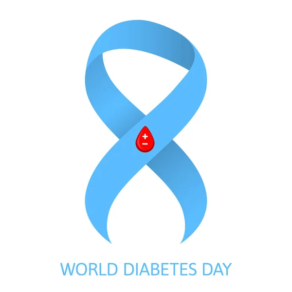 World Diabetes Dia Consciência Cartaz Banner Design Fundo Com Fita —  Vetores de Stock