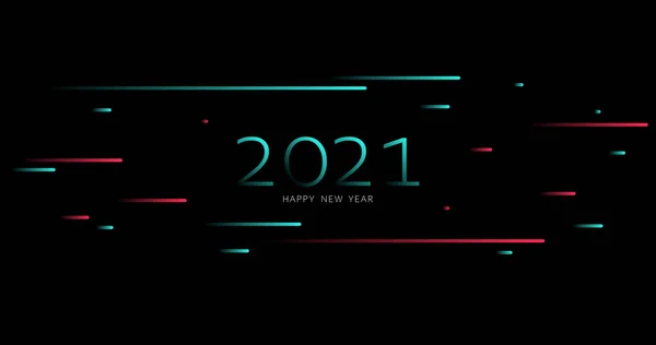 2021 Šťastnou Novoroční Vektorovou Ilustraci Dovolená Tiktok Pozadí Světlo Futuristická — Stockový vektor