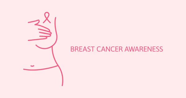 Ευαισθητοποίηση Καρκίνου Μαστού Ροζ Κορδέλα Καρκίνος Του Μαστού Οκτώβριος Αφίσα — Διανυσματικό Αρχείο