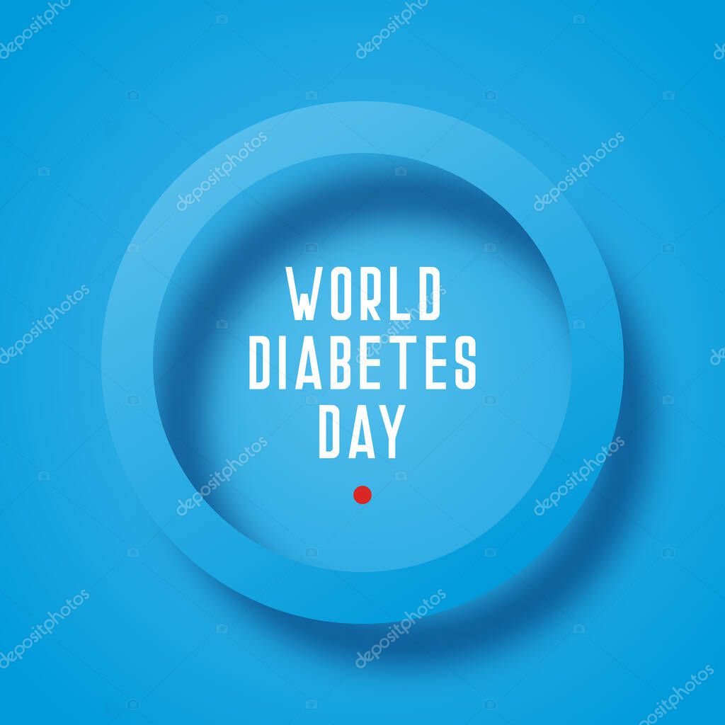 World Diabetes Day. Blue circle. Medical illustration. Health care. 14 November