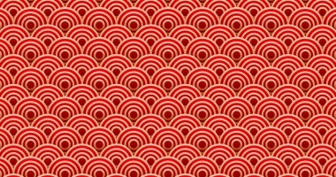 Çin yeni yılı. Vektör kırmızı soyut tasarım. Dalgalı geleneksel Japon arka planı