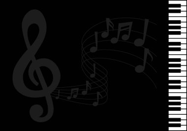 Piyano tuşları. Piyano Vektörü İllüstrasyonu. Müzik temalı arkaplan illüstrasyonu