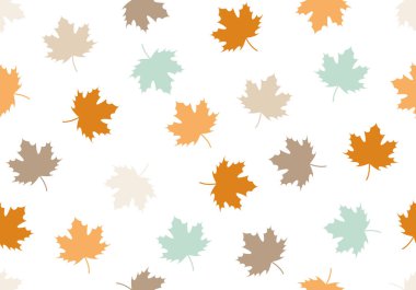 Uçan akçaağaç yaprakları ile soyut sonbahar kusursuz desen. Pek çok turuncu akçaağaç yapraklı kusursuz desen.