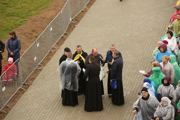 2018 Aglona Lettonia Sua Santità Papa Francesco Visita Aglona Gente — Foto Stock