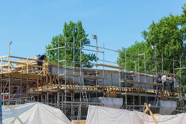 Construction Routes Bétonnage Superstructure Pont — Photo