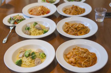 arka planda, lezzetli spagetti yakın çekim